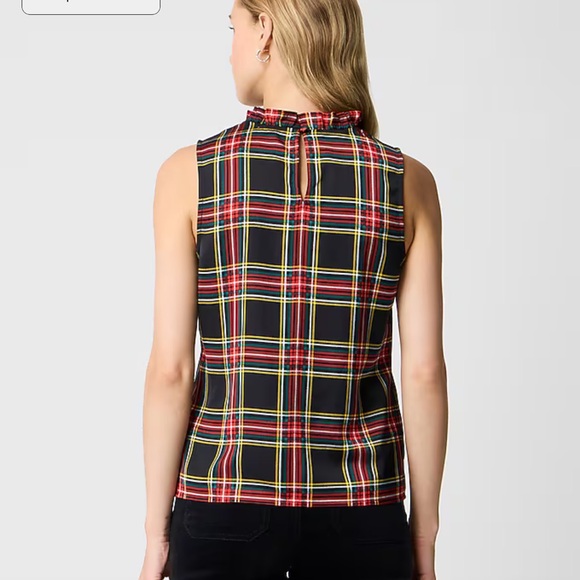 J. Crew Multicolor Plaid Sleeveless Blouse - Picture 2 of 6